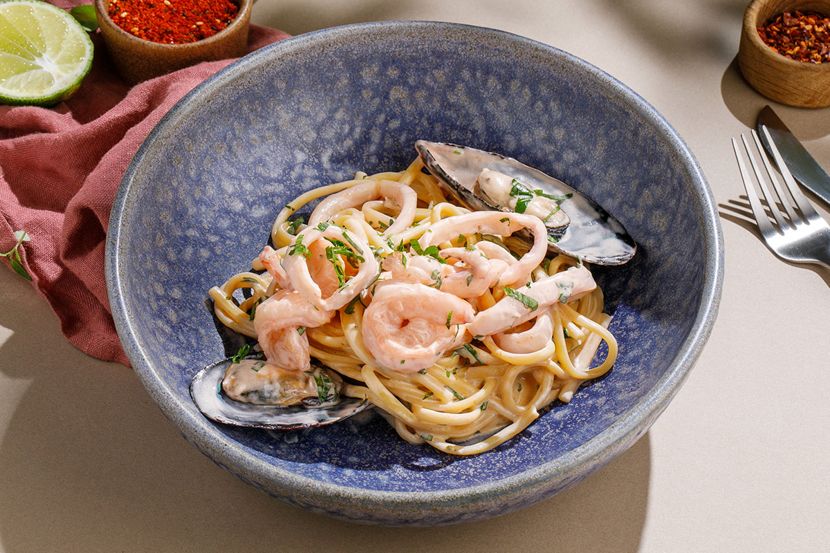 Лингвини с морепродуктами